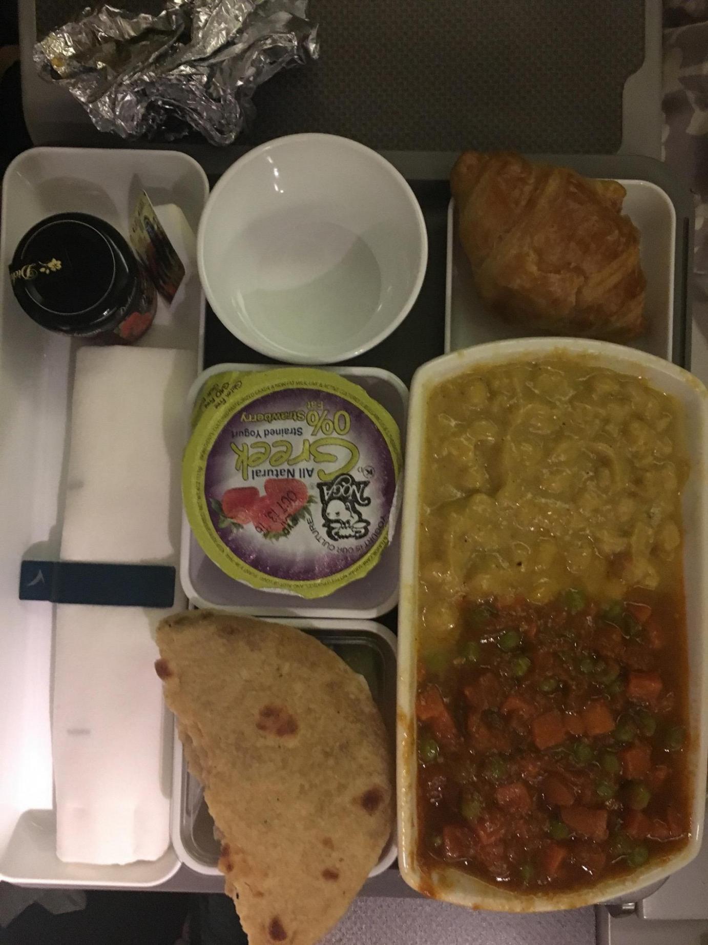 Bali and Perth Trip Flight Masala Chickpea with Roti