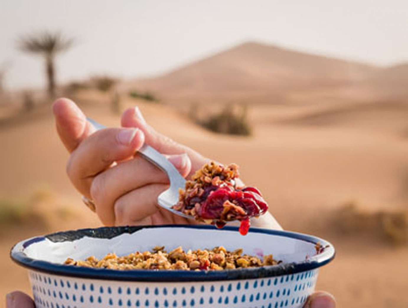 Nobake cherry crumble .A dessert in the desert